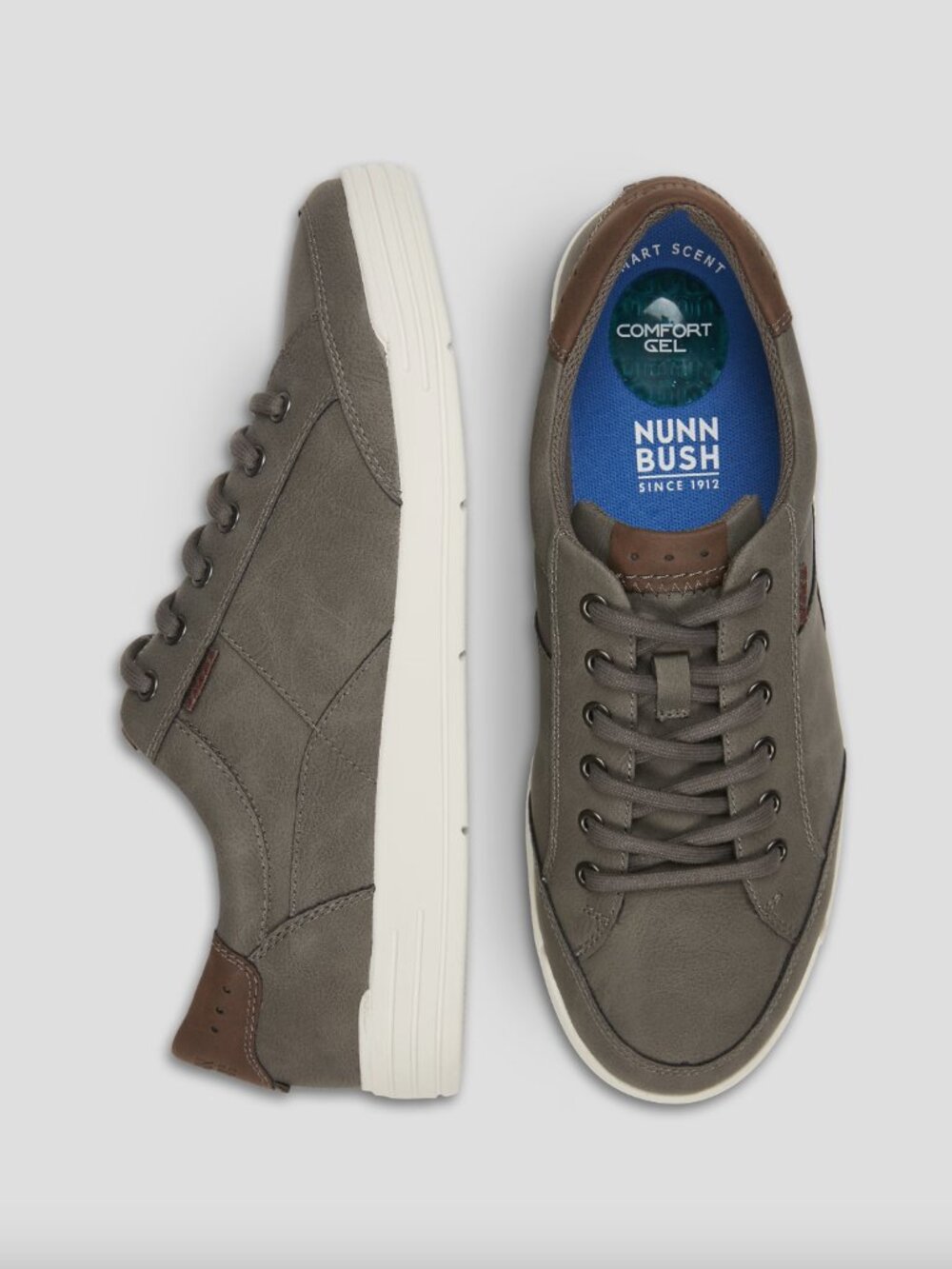 Nunn Bush Men’s Gray Lace Up Casual Sneakers Size 10